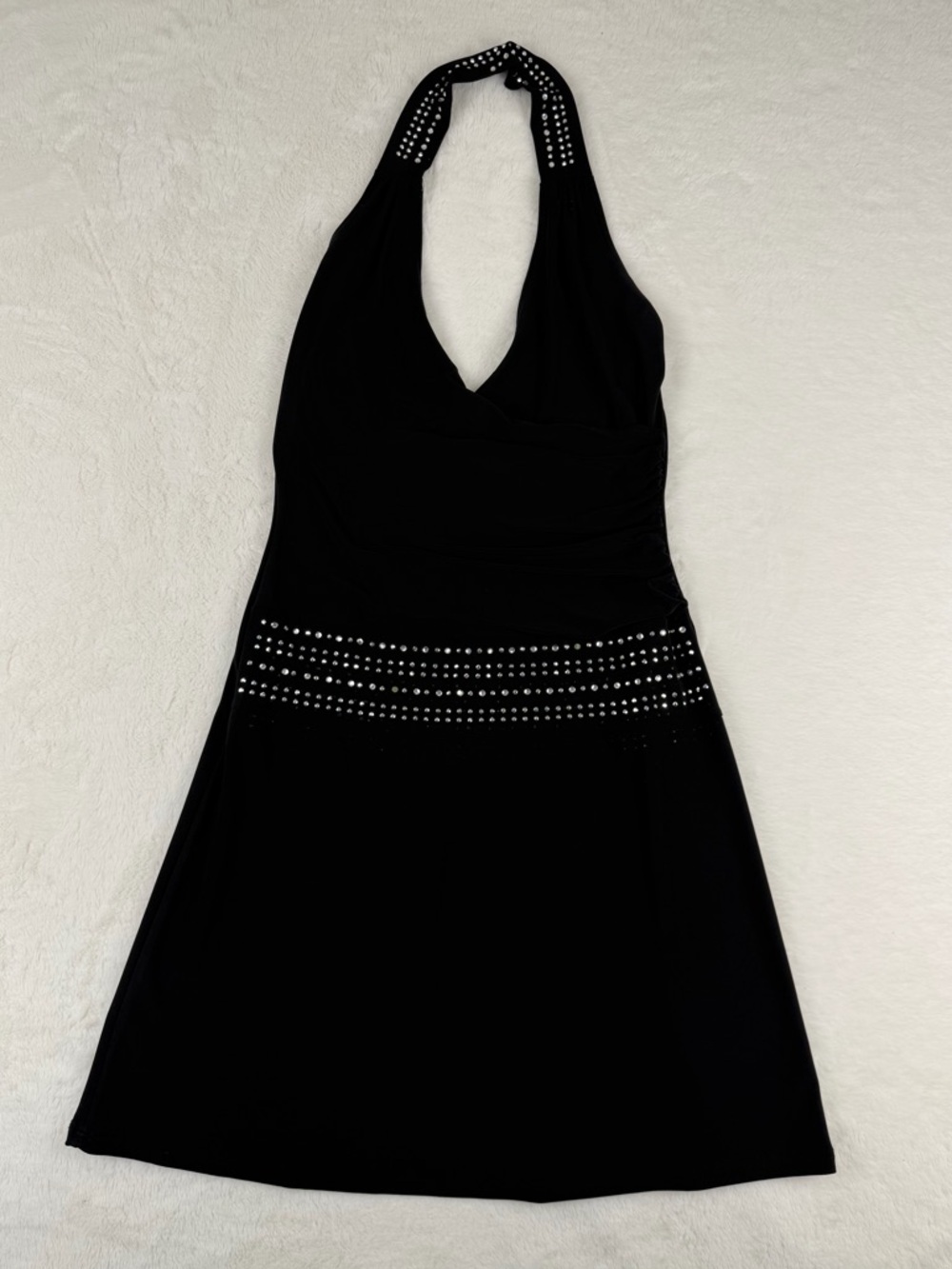 Lipstick Halter Dress with Studded Details